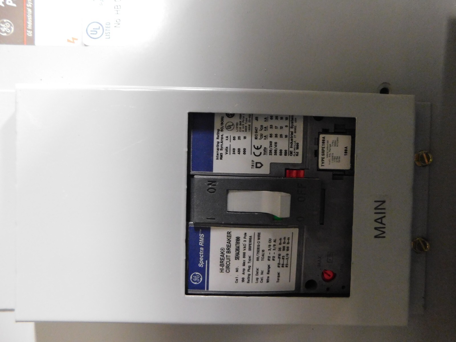 225 Amp. General Electric, AQF3421JTX, Spectra-A-Series panelboard, 4 wire, 120/208Y Volts - Image 7