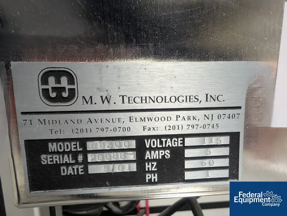MW Technologies #RB300, Tablet/Capsule inspection belt, 115 V., 2001 - Image 2