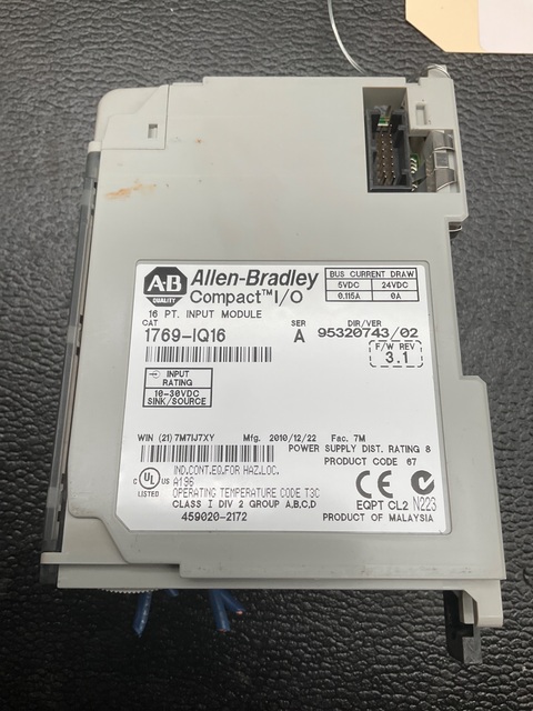 Allen-Bradley BRADLEY 1769-IQ16 /A CompactLogix DC Input Module 16 Pt USED - Image 2