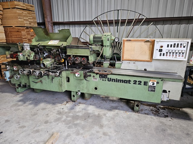 Weinig #Unimat-22E, Moulder, 6-Head, 1-1/2" spindle, 6000 RPM, 18-118 FPM, w/ tables & parts - Image 1