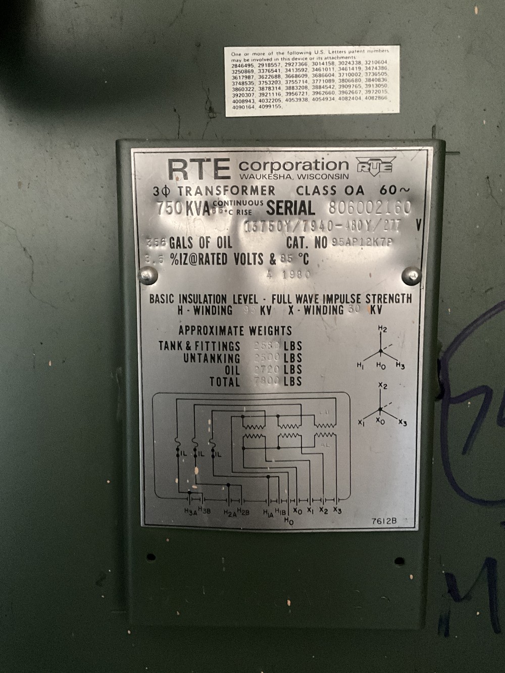 750 KVA 13750Y/7940 Primary, 480Y/277 Secondary, 3 phase, Padmount Transformer - Image 1
