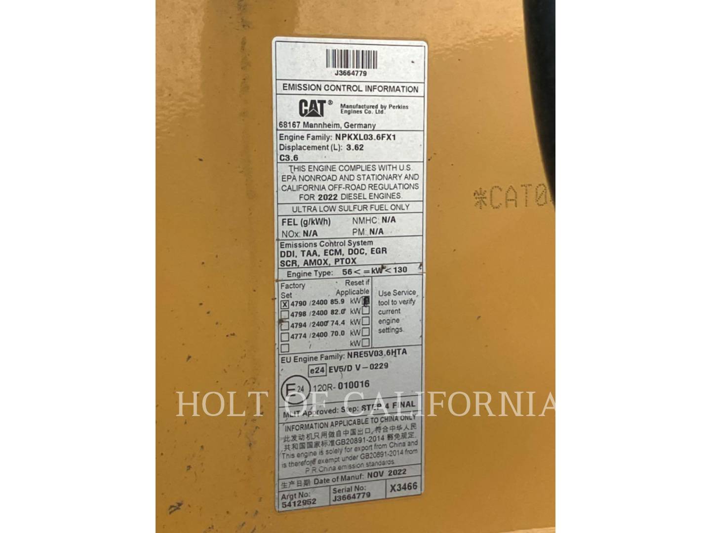 Cat 430-07, Backhoe Loader, 512 hours, S/N: H8W00850, 2023 - Image 6