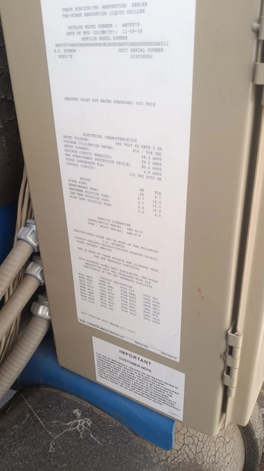575 Ton, Trane #ABTF575, Horizontal Liquid Absorption Chiller, 2-stage, 2003 - Image 8