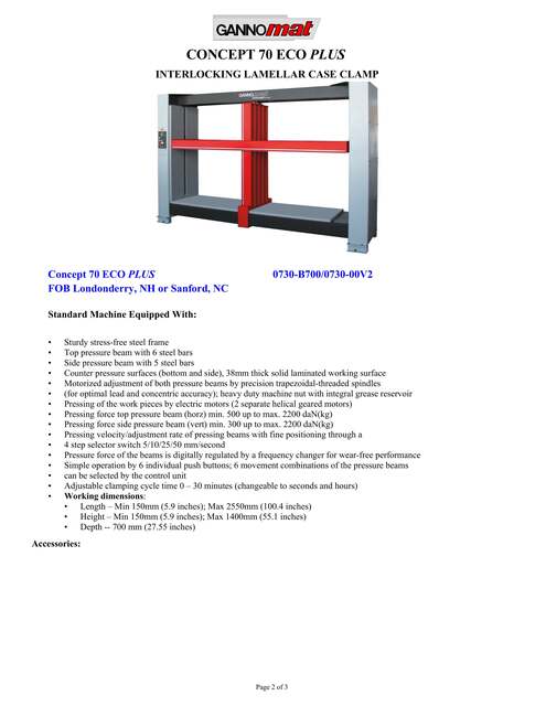 Gannomat #Concept-70-Eco-Plus, Interlocking Lamellar Case clamp, 220 V., 3ph, 2023 - Image 4