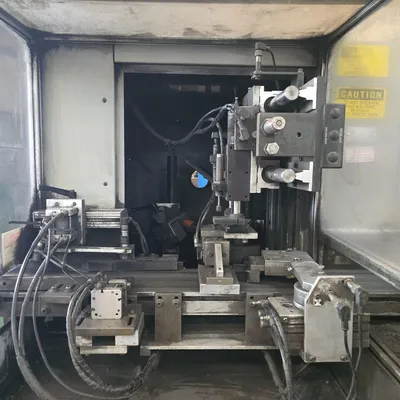 CDMC #1000, Twin-Head Gear Deburring Machine w/Shuttle Loading In/Out Conveyor, 8" diameter Max capacity - Image 3