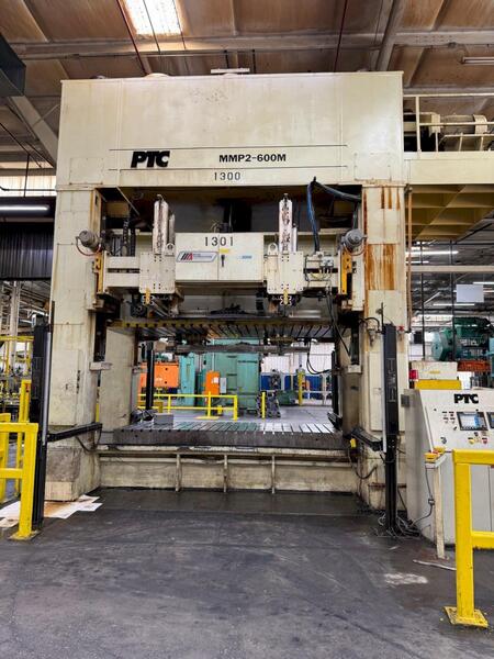 600 Ton, PTC #MMP2-600M, Transfer/Progressive Die Press/Straight Side Mechanical Press, 144" x 60" Bed & Ram - Image 1