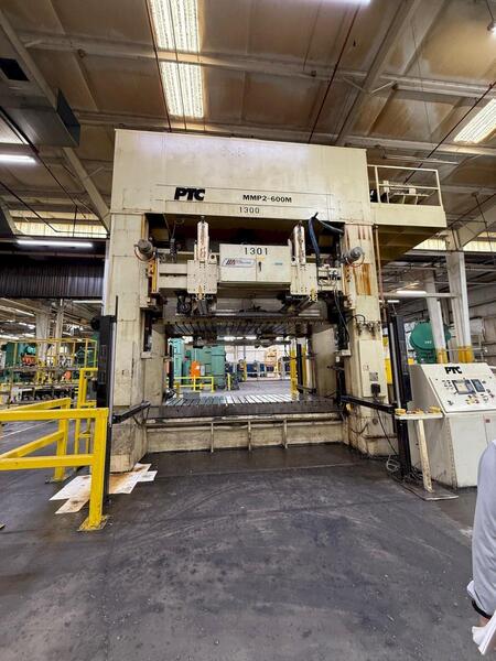 600 Ton, PTC #MMP2-600M, Transfer/Progressive Die Press/Straight Side Mechanical Press, 144" x 60" Bed & Ram - Image 4