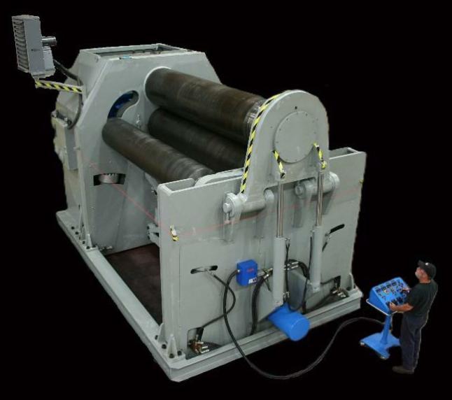 10' x 1.75" WDM #404-21-10, Hydraulic Initial Pinch Plate Bending Machine, 21" diameter top roll, 22 FPM - Image 3