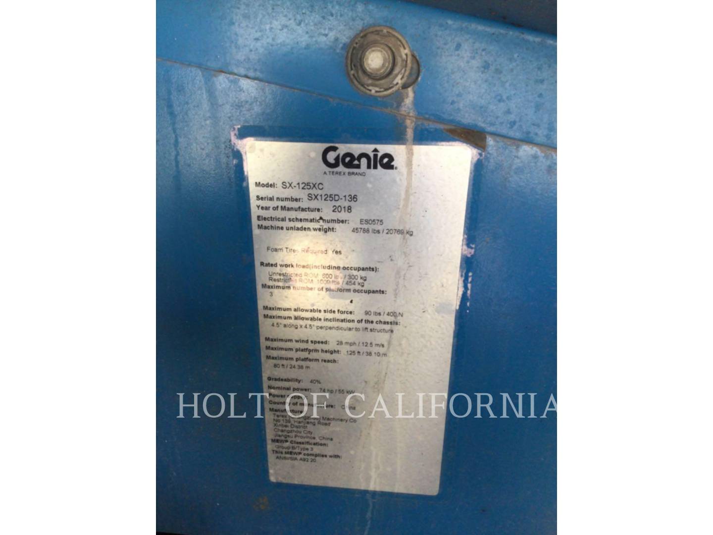 Genie Industries BOOM S125, Articulated Boom Lift, 1404 hours, S/N: SX125D-136, 2018 - Image 6