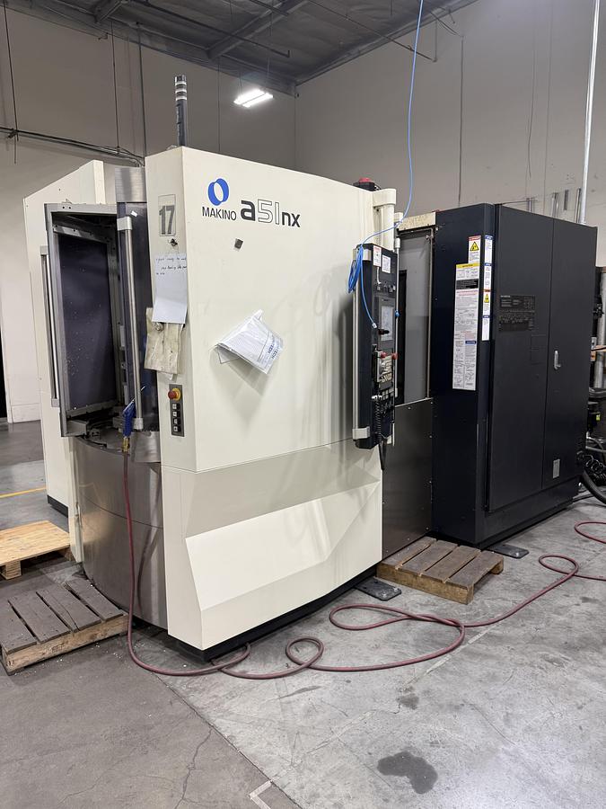 Makino #A51NX, CNC horizontal machining center, 313 automatic tool changer, 22" X, 22" Y, 19.7" Z, thru - Image 1