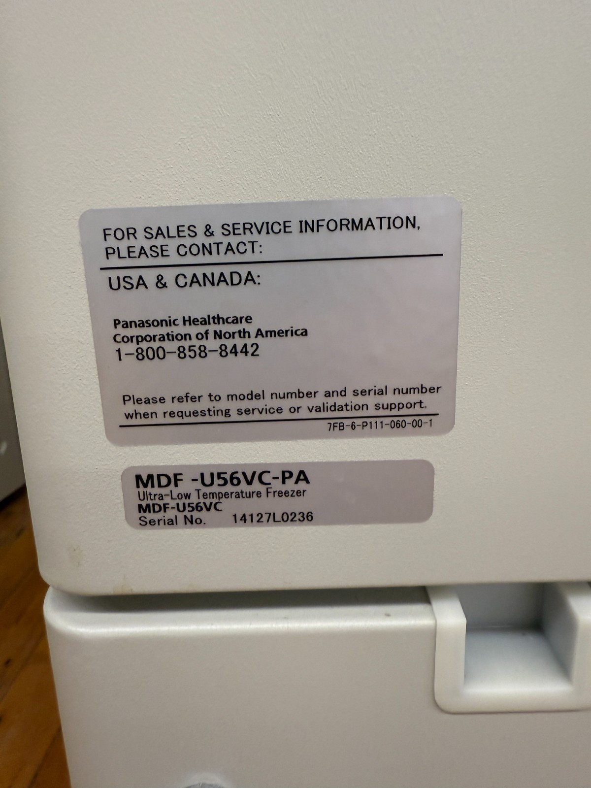 Panasonic #MDF-U56VC, ULT Freezer, -80&deg;C, R-404a & R-508b, 2 stage, 4 shelf, 2 chamber, 220 V. - Image 7