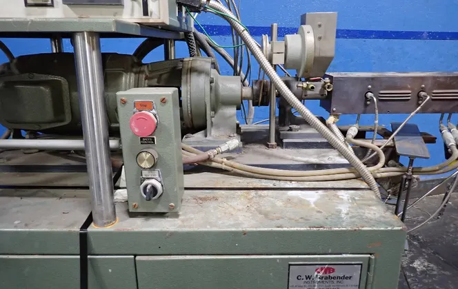 0.75" clock wise Brabender #2503, Extruder, 25:1 L/D, 3 barrel zone, 3 HP, 230 V., Control panel - Image 5
