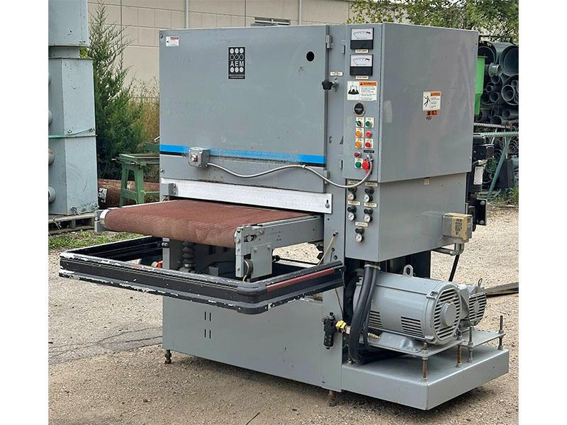 37" x 75" pneumatic belt tensioning, AEM #502-37, 2-head belt sander, 1995 - Image 1