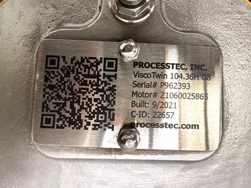 104.36 HGB Processtec #Viscotwin-104.36H G8, twin screw pump, 20 HP motor, 4" inlet, 3" outlet, new - Image 7