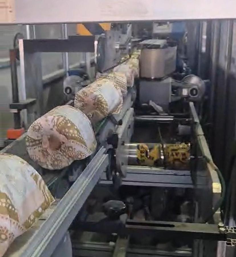 TMC #TS300, automatic toilet roll wrapping machine, PLC, rebuilt 2024 - Image 1
