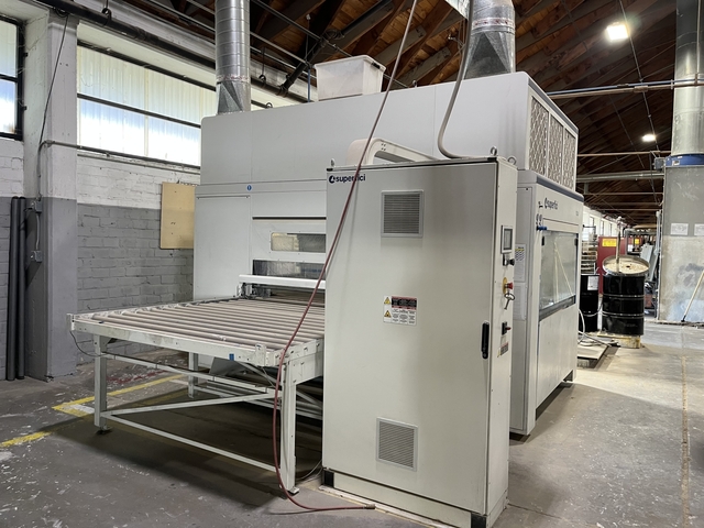 Superfici #Mini-Plus-P, Reciprocating Spray Machine, 16' L x 51" width x 3.5" thick max Workpiece Size, 63" - Image 1