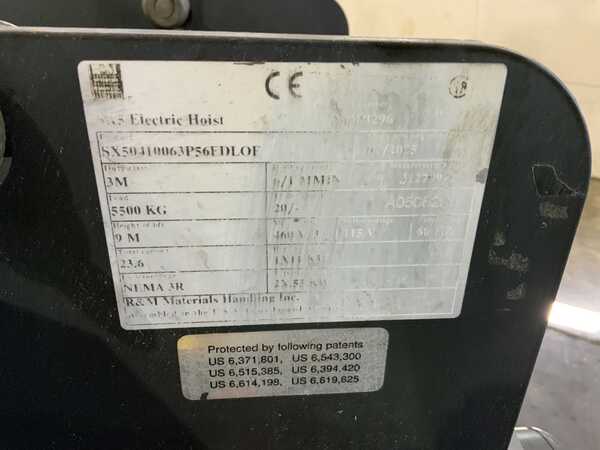 7.5 Ton, R & M #SX50410080P56FDLOF, Crane Hoist, 9 m Lift height, 6/1 MPM Lift Speed, 20 FPM Trolly Speed - Image 7