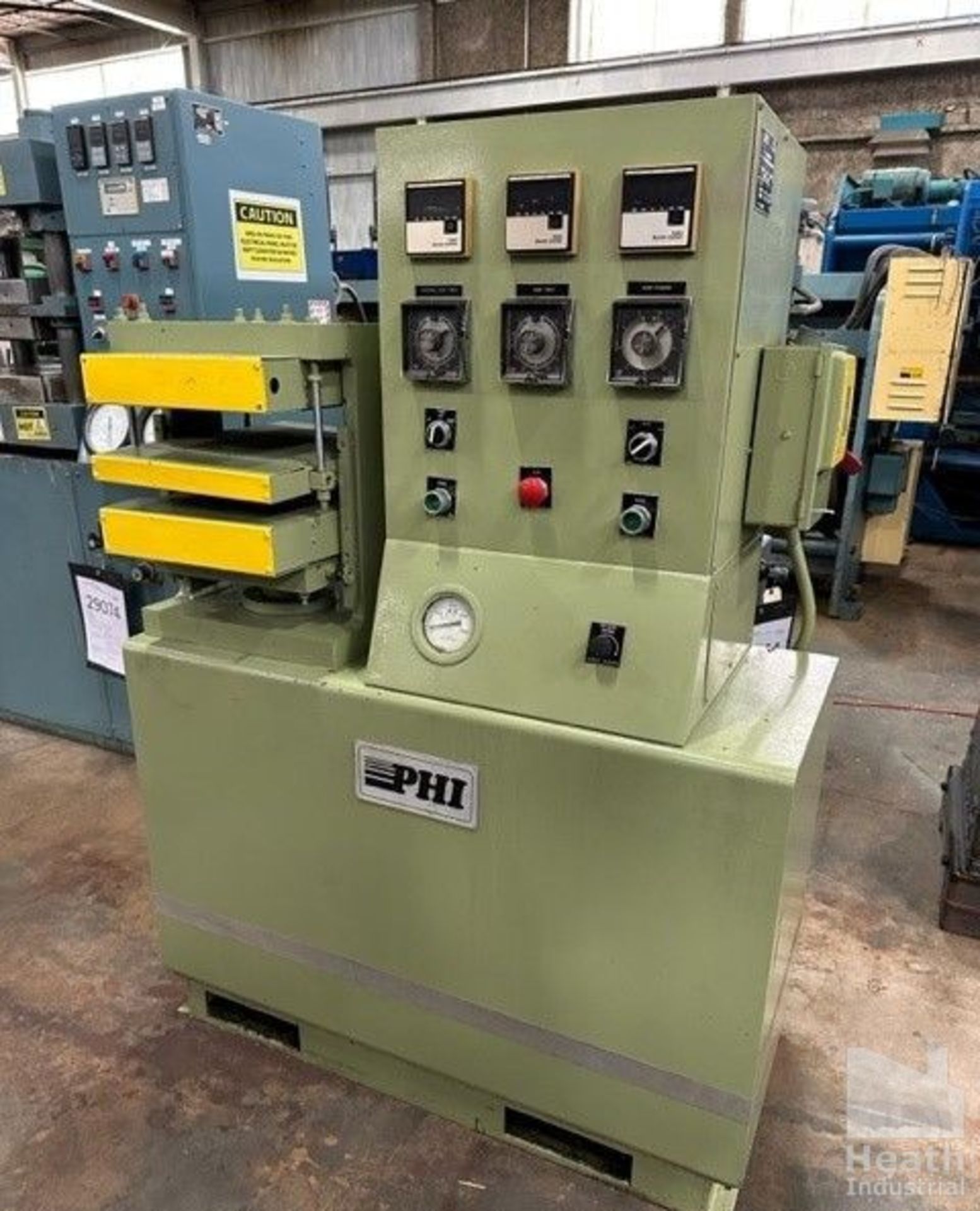 20 Ton, PHI, Lab Press, Self-Contained Style, 14" x 12" Platens, (2) Adjustable Daylights - Image 2