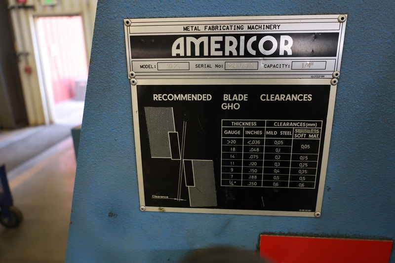 1/4" Americor #1025, Shear, w/10' x 8' Roller Table - Image 4