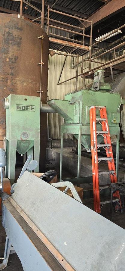 Goff #2036S, Spinner Hanger w/Dust Collector & Shot Trap, (2) Blast Wheels, (3) Chambers, 300 lbs. capacity - Image 2