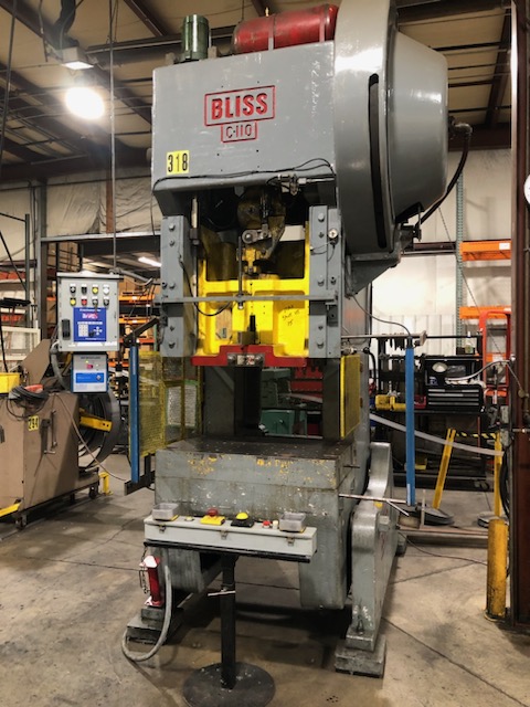 110 Ton, Bliss #C-110, Flywheel OBI Press, w/Air Clutch, 42" x 27" Bed Area, 27.5" x 21" Ram Area, 6" Ram - Image 2