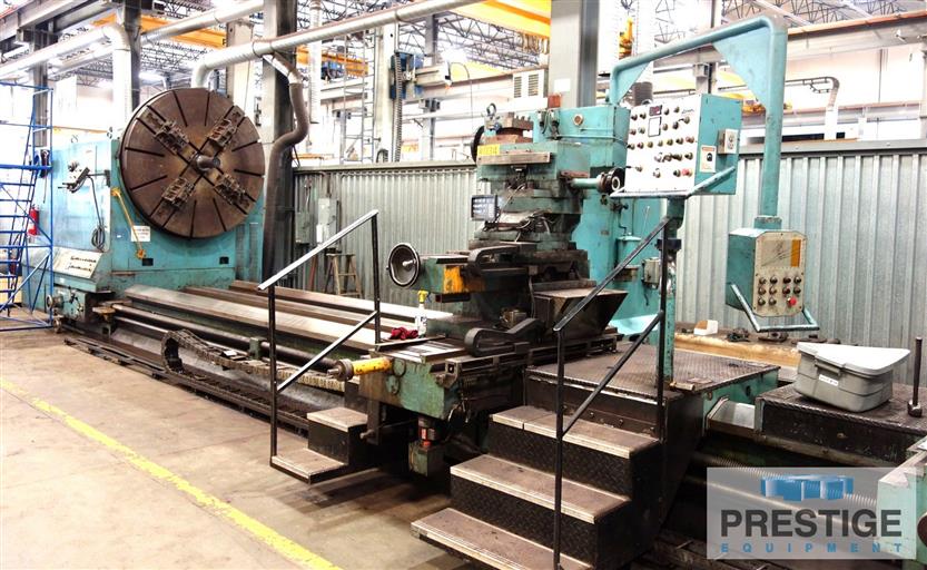 129" x 531" Giana #GFP-24, heavy duty manual lathe, 78.74" chuck, 5.9" hole, 4 Steady Rest, inch/metric - Image 1