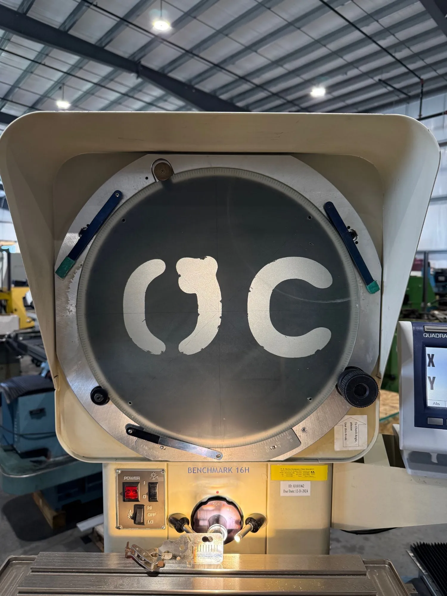 16" Dorsey #16H, optical comparator, 18" x5" tbl., 10/50X lens, surface illumination, Quadra-Chek 100 2-Axis - Image 7