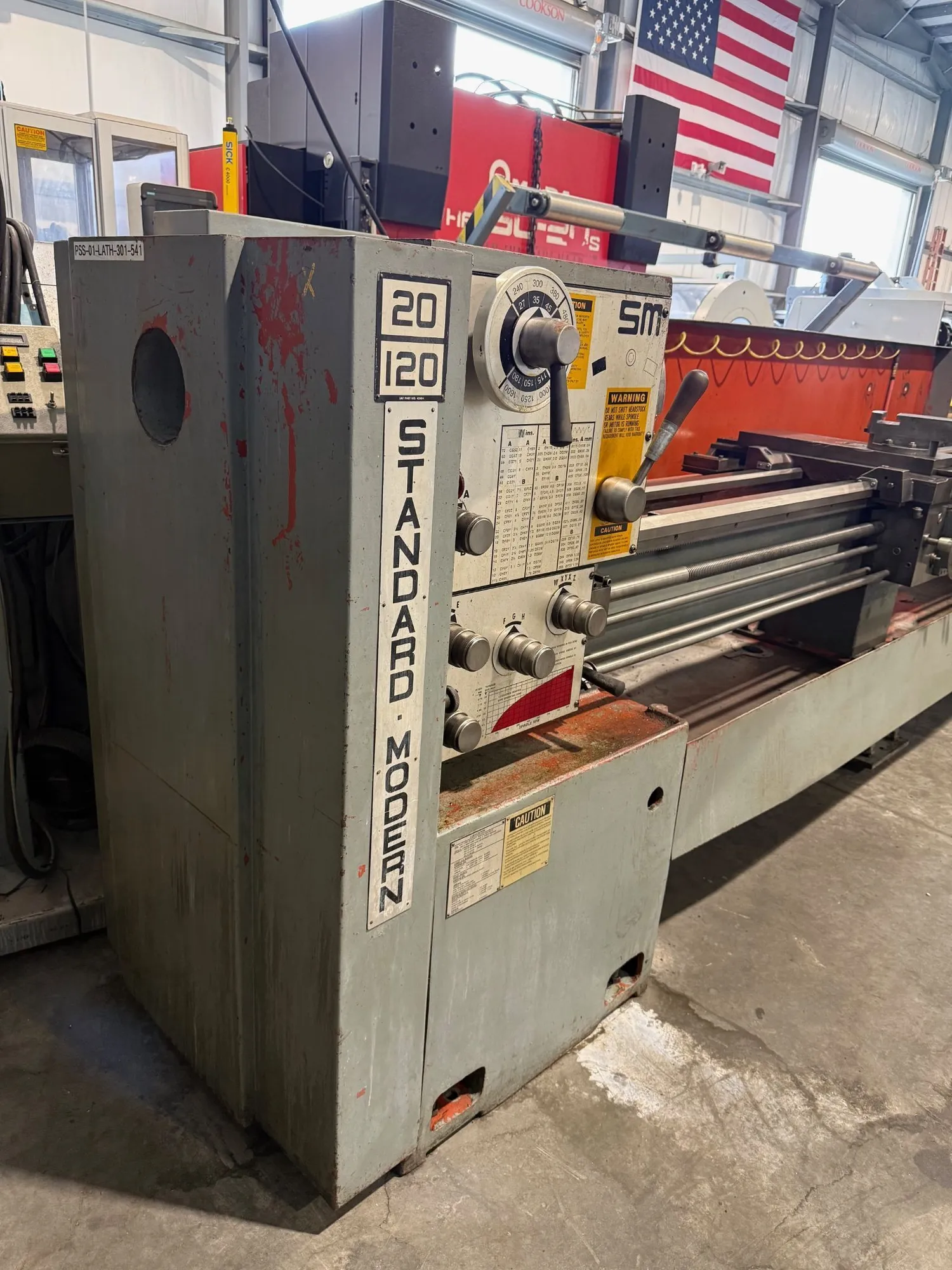 20" x 120" Standard Modern #20120, engine lathe, 15.5" 4-jaw chuck, 3.06" bore, 15 HP, 27-1600 RPM - Image 4