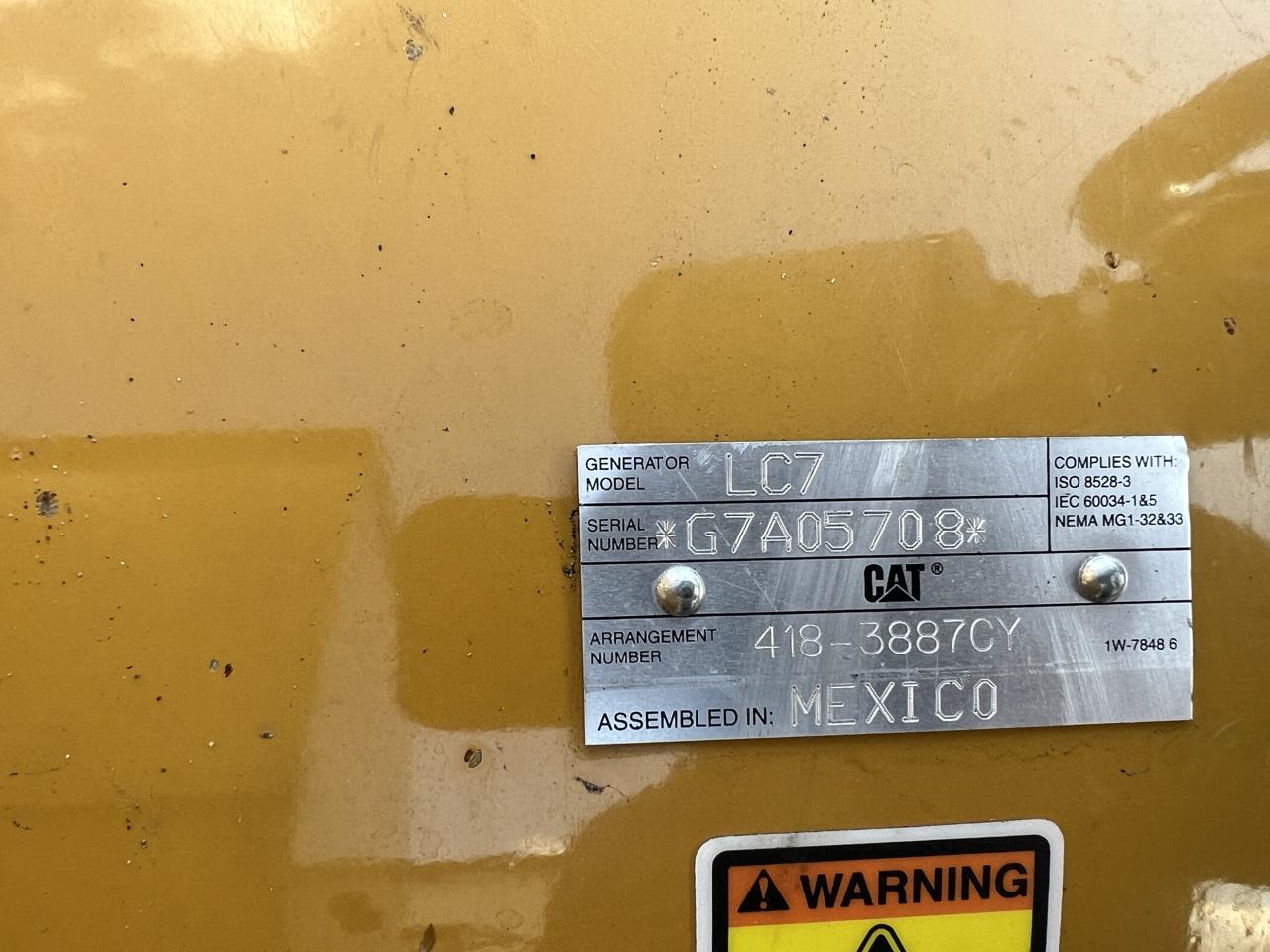 600 KW Caterpillar #C18, diesel generator set, 120/208 Volts, 1/3 hours, 167 hs, EPA Tier 2, open skid - Image 9