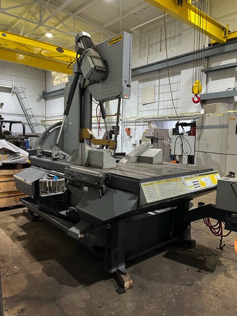 30" x 25" Hyd-Mech #V-25, vertical band saw, 1.5" x 21' 1/2" blade, 75-350 SPM, Marvel PLC Control, hydraulic - Image 2