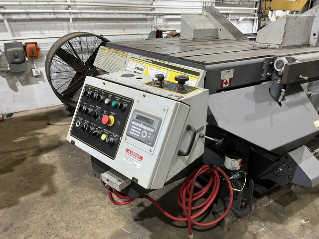30" x 25" Hyd-Mech #V-25, vertical band saw, 1.5" x 21' 1/2" blade, 75-350 SPM, Marvel PLC Control, hydraulic - Image 3