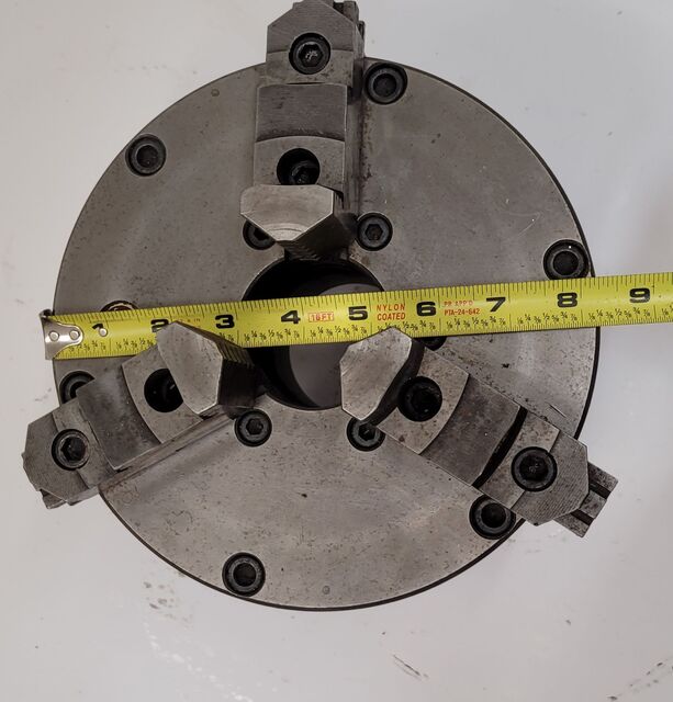 8" BTC, self-centering manual lathe chuck, 3-jaw, 2-1/4" hole, D1-6 mount - Image 7