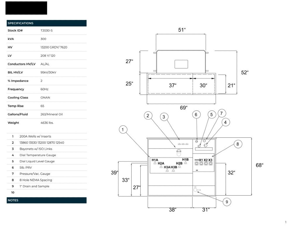 300 KVA 13200GrdY/7620 Primary, 208Y/120 Secondary, PAD, proCORE(immediate shipment available) - Image 6