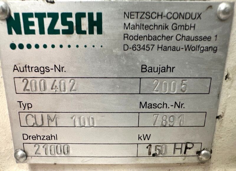 Netzsch #CUM100, Stainless Steel hammer mill, blaster rotor - Image 4