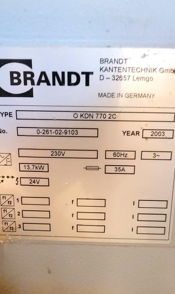 Brandt #KDN-770-2C, edgebander, 2003 - Image 4