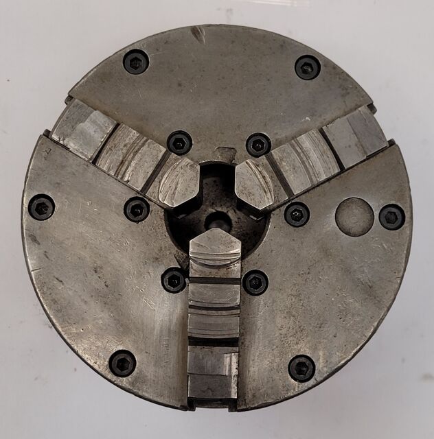 6" Buck, 3-jaw chuck, Buck Tool T950 back plate - Image 3