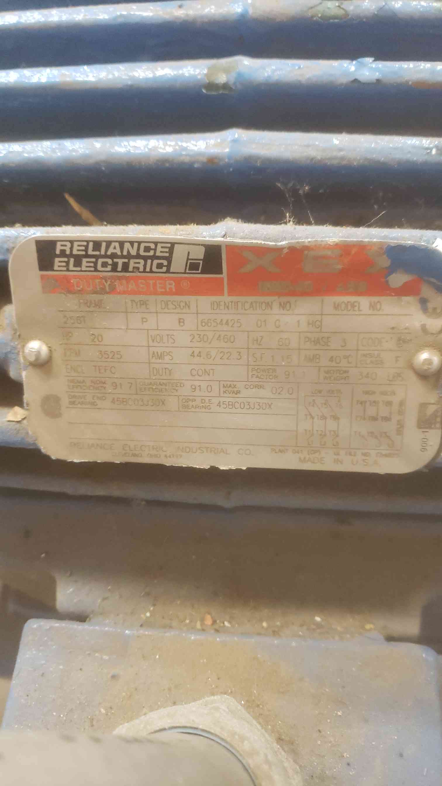 200 GPM @ 190 TDH, Paco #11-20953-733L-1, Motor and Pump Package, 20 HP, Reliance Duty Master XE, 460 V. - Image 2