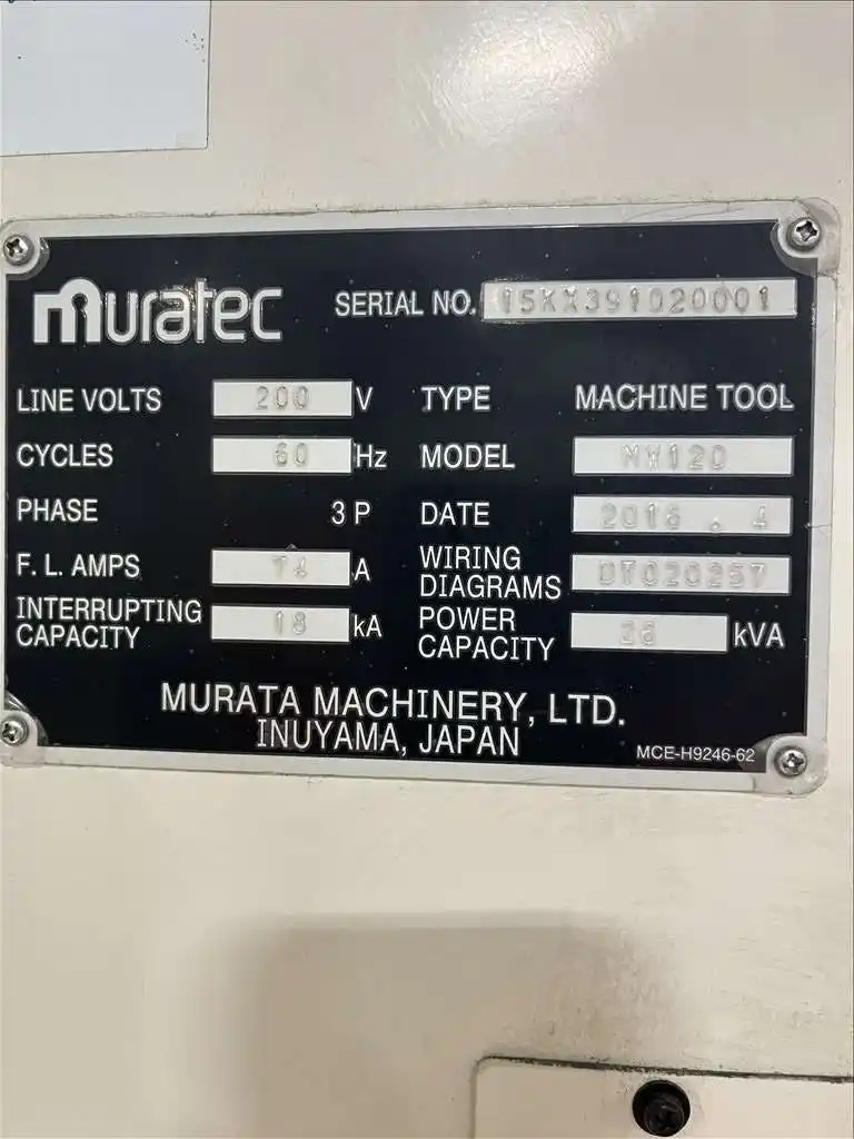 Muratec #MW-120, twin spindle CNC lathe, Fanuc Control, 8" chuck, 4500 RPM, 15 HP, chip conveyor, 2016 - Image 9