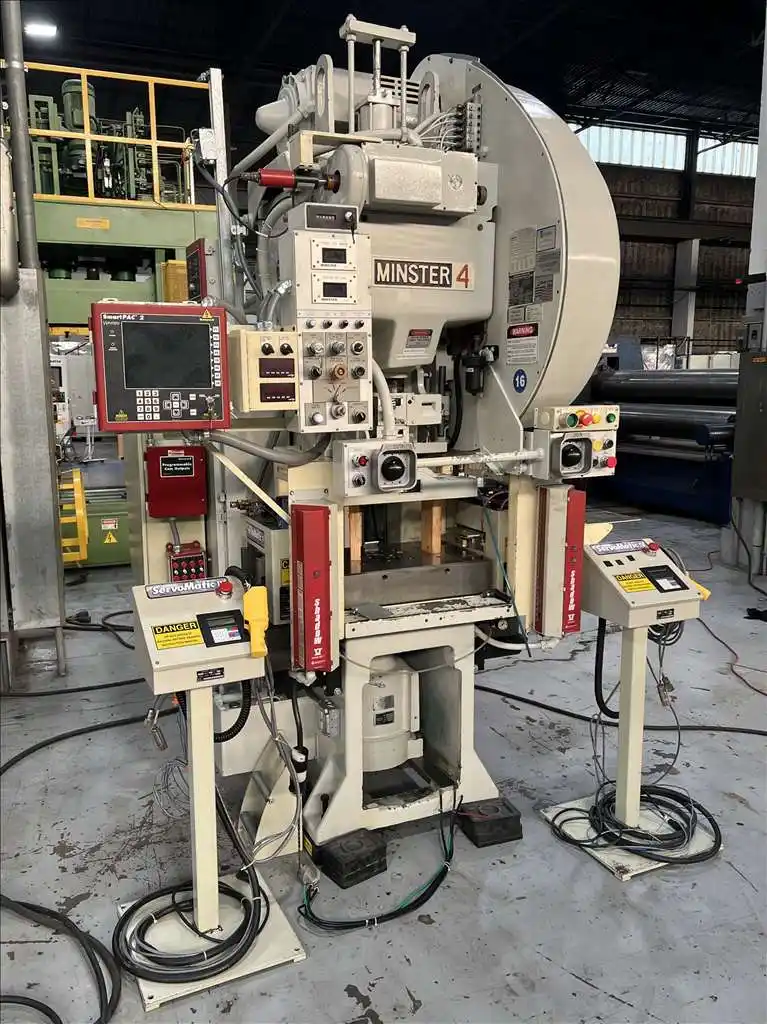32 Ton, Minster #4SS, fixed base single point gap frame press, 3" stroke, 9.5"throat, 12" Shut Height, 1990 - Image 3