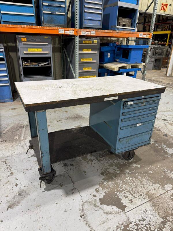 6 Drawer Lista workbench, 28" x 52" x 42", wheels - Image 1