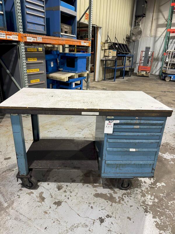 6 Drawer Lista workbench, 28" x 52" x 42", wheels - Image 3