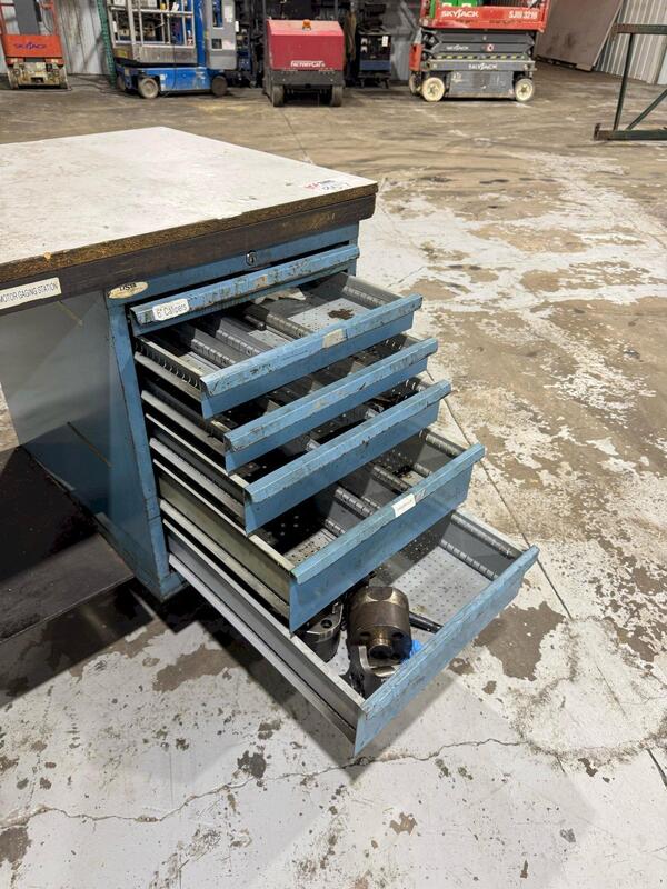 6 Drawer Lista workbench, 28" x 52" x 42", wheels - Image 4