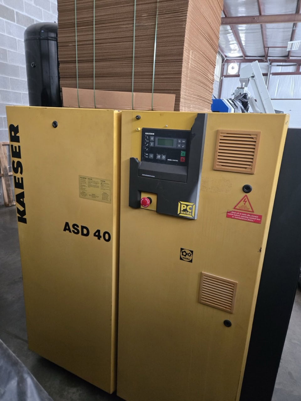 191 cfm, 125 psig, Kaeser #ASD-40, Air Compressor, 40 Hp, 3600 RPM, 230/460 V., 2003 - Image 1