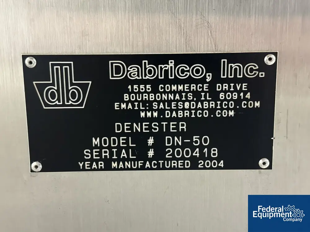 Dabrico #DN-50, Denester, Stainless Steel, w/ controls, 2004 - Image 2
