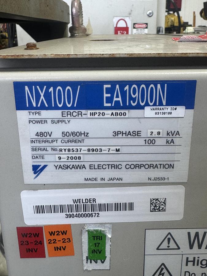 Motoman #EA1900N, mig welding cell with trunnion & 7th Axis RTU, 2008 - Image 9