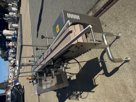 6" wide x 6.5' long, Stainless Steel conveyor, plastic belt, air reject - Image 1