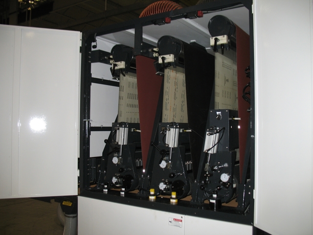 52" Timesavers #2331-45-066, Segmented Widebelt/Polisher, 3-Head, 5" thick, 15-45 FPM, 5830 CFM, unused - Image 3