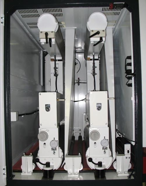 25" Timesavers #2321-45-01, Widebelt, 2-Head, 5" thick, 15-45 FPM, 33-38" passline, 3240 CFM, unused - Image 2