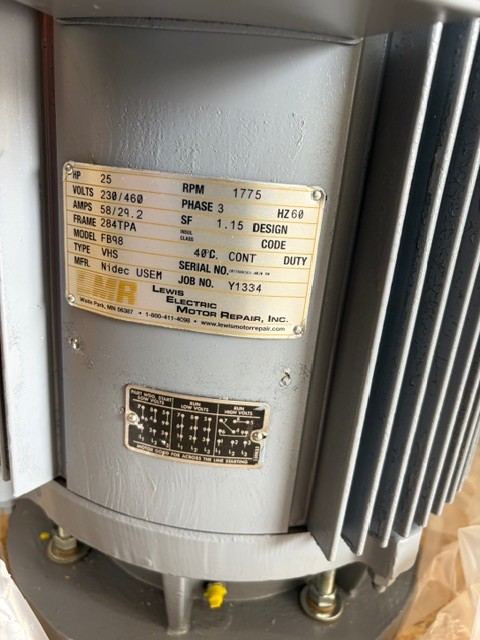 25 HP 1800 RPM Usem/nidec, Frame 284TPA-12", VHS, vertical hollow shaft, vertical hollow shaft, 230/460 Volts - Image 1