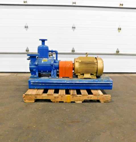 Nash #GL-45/7, liquid ring vacuum pump, pump skid with 15 HP motor & control cabinet, 480 V., 2006 - Image 1